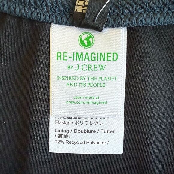 NWT J. Crew Textured High-rise Cheeky Bikini Bottom Deep Midnight Navy Size L - Picture 6 of 10